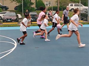 fast break for white against pink