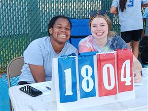 Aurora and Olivia scorekeeping 6-27