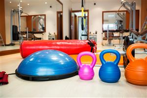 Variety of fitness equipment